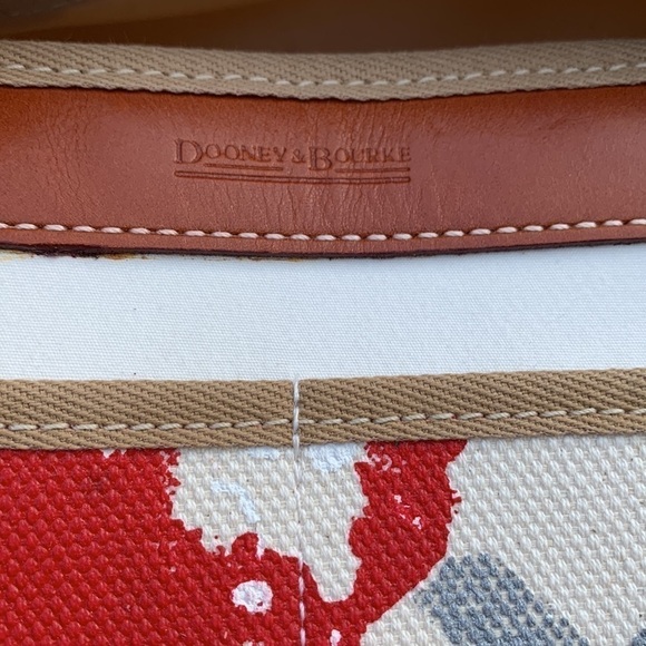 DOONEY & Bourke Painted Canvas Graffiti Shoulder Bag with Leather Trim - Picture 13 of 15